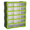 Cabinet Box 18 Drawer - Green/Black