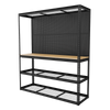 Heavy-Duty Modular Workbench with Racking & Pegboard 300kg Capacity Per Level