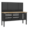 Superline PRO® Modular Workbench with 6 Drawers & Cupboard Wooden Worktop 1830mm
