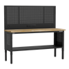 Superline PRO® Modular Adjustable-Height Workbench with Pegboard Back Panel & Wooden Worktop 1830mm