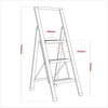 Aluminium Professional Fold-Flat Step Ladder 3-Step 150kg Capacity - EN 14183