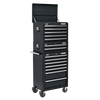 Superline PRO® Topchest, Mid-Box Tool Chest & Rollcab Combination 14 Drawer - Black