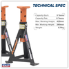 Premier Axle Stands (Pair) 3 Tonne Capacity per Stand - Orange
