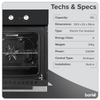 Baridi Built-In 5-Function Fan Assisted Oven with Timer 60cm, 55L Capacity - Black
