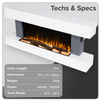Baridi Wall Mounting Electric Fireplace with LED Flame Effect 52" - Grey