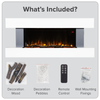 Baridi Wall Mounting Electric Fireplace with LED Flame Effect 52" - Grey