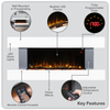 Baridi Wall Mounting Electric Fireplace with LED Flame Effect 52" - Grey