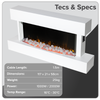 Baridi Wall Mounting Electric Fireplace with LED Flame Effect 46" - White
