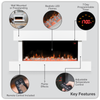 Baridi Wall Mounting Electric Fireplace with LED Flame Effect 46" - White