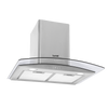 Baridi Curved Glass Cooker Hood with Carbon Filters & LED Lights 60cm - Stainless Steel