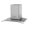Baridi Curved Glass Cooker Hood with Carbon Filters & LED Lights 60cm - Stainless Steel