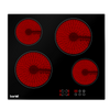 Baridi Integrated Ceramic Hob with 4 Cooking Zones 60cm - Black Glass
