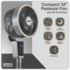 Baridi Pedestal Fan with Remote Control & 12hr Timer 12" - Grey