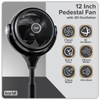 Baridi Pedestal Fan with Remote Control 10" - Black