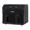 Baridi Dual Zone Air Fryer 8L with 8-in-1 Functions Touch Controls, Easy-Clean, Black - DH172