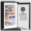 Baridi 55cm Undercounter Freezer with Adjustable Thermostat, 85L - Black