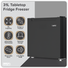 Baridi Mini Tabletop Fridge/Freezer, 31L Capacity - Black