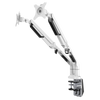 Dellonda Adjustable Double Monitor Arm with 360Ã‚Â° Rotation - White