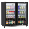 Baridi Hinged Double Door, Back Bar Drinks Fridge/Cooler, 190L Capacity