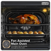 72cm Built-Under Double Oven, 74L Capacity, Energy Rating A - Black
