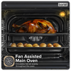 90cm Built-In Double Oven, 88L Capacity, Energy Rating A - Black
