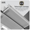 Baridi Telescopic Cooker Hood with Aluminium Filters 60cm - Stainless Steel