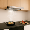 Baridi Telescopic Cooker Hood with Aluminium Filters 60cm - Stainless Steel