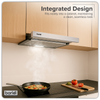 Baridi Telescopic Cooker Hood with Aluminium Filters 60cm - Stainless Steel