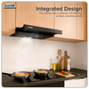 Baridi Telescopic Cooker Hood with Aluminium Filters 60cm - Black