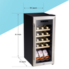 Baridi 18 Bottle Wine Fridge & Cooler - Stainless Steel