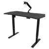 Dellonda Carbon Fibre Effect Electric Height Adjustable Standing Desk with Memory, Quiet, 1400 x 700mm
