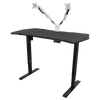 Dellonda Carbon Fibre Effect Electric Height Adjustable Standing Desk with Memory, Quiet, 1400 x 700mm