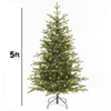 Dellonda Pre-Lit Hinged Christmas Tree with 190 Warm White LED Lights 5ft(150cm)