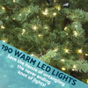 Dellonda Pre-Lit Hinged Christmas Tree with 190 Warm White LED Lights 5ft(150cm)