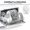 Baridi Tabletop Dishwasher 6 Place Settings 6.5L Capacity - White