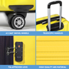 Dellonda Lightweight ABS Luggage Set with TSA Lock - Yellow