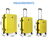 Dellonda Lightweight ABS Luggage Set with TSA Lock - Yellow