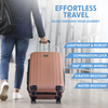 Dellonda Lightweight ABS Luggage Set with TSA Lock - Rose Gold