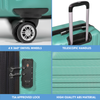 Dellonda Lightweight ABS Luggage Set with TSA Lock - Teal