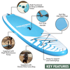Dellonda Inflatable Stand-Up Paddle Board 10'6" - Light Blue/White