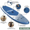 Dellonda Inflatable Stand-Up Paddle Board 10'2" - Dark Blue