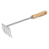 Premier Garden Hand Rake with Short Ash Handle & Stainless Steel Tines