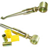 Britpart Heavy Duty Adjustable Panhard Rod - DA1130 for Defender, vehicle suspension component with metal rod and yellow bushings.