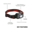 Head Torch with Auto-Sensor 3W SMD & 2 Red LED