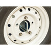 Britpart Spare Wheel Carrier Rear Door Mounted for Defender, sturdy metal support with mounting plate and tubular bars, used for mounting spare wheel on Defender rear door.