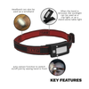 Rechargeable Head Torch with Auto-Sensor 2W COB LED - Black