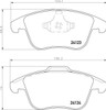 EBC Brakes Front Brake Pads EBC Ultimax, technical drawing of brake pad components for Defender with detailed measurements.