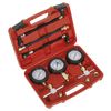 Motorcycle Compression & Fuel Pressure Gauge Set 3pc