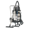 Industrial Vacuum Cleaner Wet & Dry Stainless Steel Drum with Swivel Emptying 77L 2400W