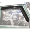 Britpart Front Window Wind Deflectors DA6078, black plastic deflectors installed on a vehicle's front windows to reduce noise and buffeting.